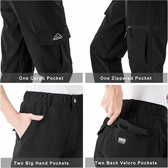 Hiking Cargo Pants Lightweight Stretch Water Resistant Quick Dry - Picture 8 of 14